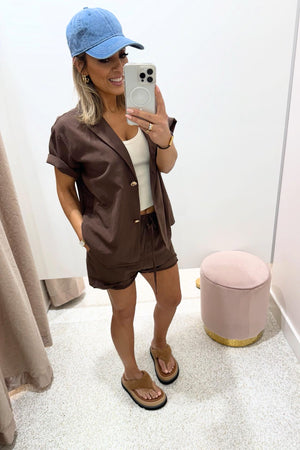 Chosen By Fifi & Annie The Santorini Short Set | Chocolate || BEST SELLER RESTOCKED