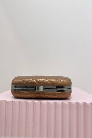Olga Berg Zoey Quilted Clutch | Copper