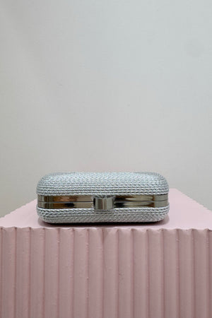 Olga Berg Martina Coiled Rope Clutch | Silver