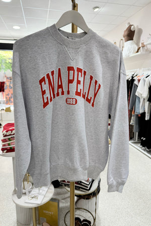 Ena Pelly Classic Collegiate Sweatshirt | White Marle / Red
