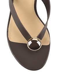 Siren Chloe Thong Wedges | Chocolate Brown Leather