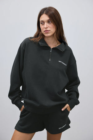 ORTC Lena Quarter Zip Sweater | Washed Black