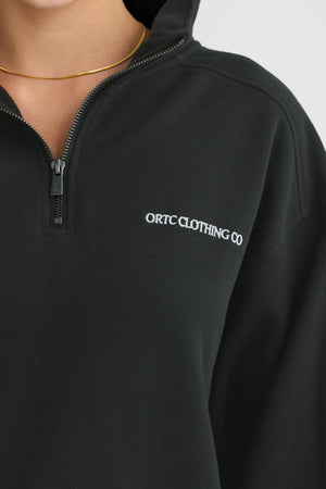 ORTC Lena Quarter Zip Sweater | Washed Black