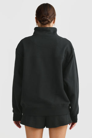 ORTC Lena Quarter Zip Sweater | Washed Black