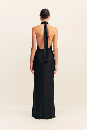 Shona Joy Agnes Halter Neck Maxi Dress | Black