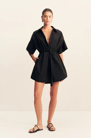 Shona Joy Campbell Drawstring Dress | Black