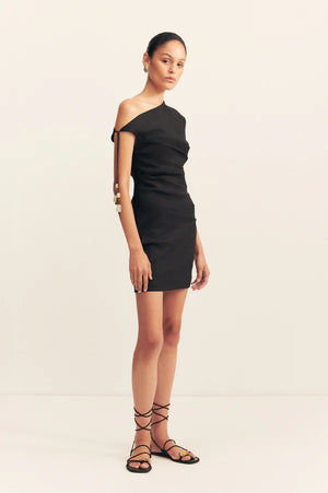 Shona Joy Kasbah Draped Mini Dress | Black