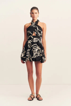 Shona Joy Lila Halter Bubbl Mini Dress | Shadow Bloom