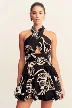 Shona Joy Lila Halter Bubbl Mini Dress | Shadow Bloom