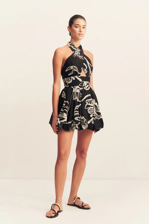 Shona Joy Lila Halter Bubbl Mini Dress | Shadow Bloom