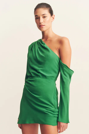 Shona Joy Rio Off Shoulder Mini Dress | Green