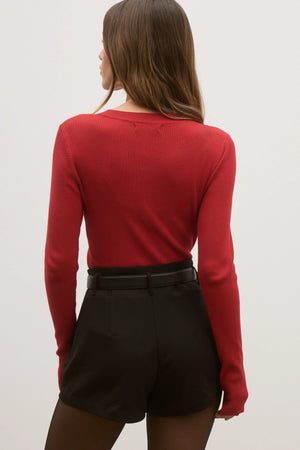Bayse Brand Nia Knit Top | Red