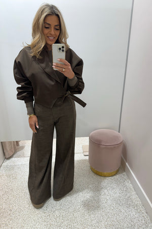 Chosen By Fifi & Annie The Claudia Cropped Trench | Chocolate