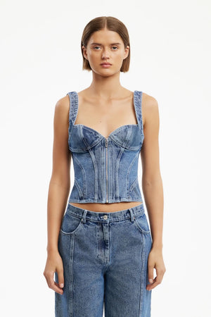 Significant Other Sabrina Top | Washed Indigo