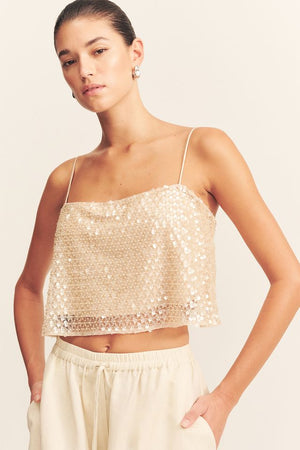 Shona Joy Everly Crop Cami | Macadamia