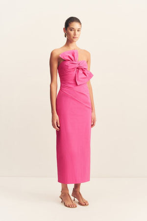 Shona Joy Campbell Knot Midi Dress | Vivid Pink