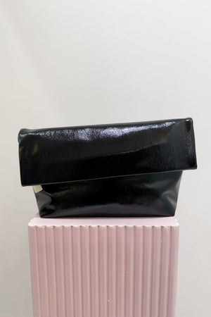 Billini Rylee Clutch Bag | Black Crinkle Patent