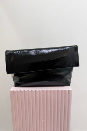 Billini Rylee Clutch Bag | Black Crinkle Patent
