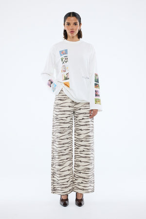 Ena Pelly Tiled Floral Long Sleeve Tee | Vintage White || USE CODE: SAVE50 ( FINAL SALE _ NO RETURNS)