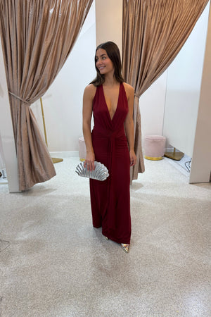 Bec + Bridge Thalia V Maxi Dress | Syrah