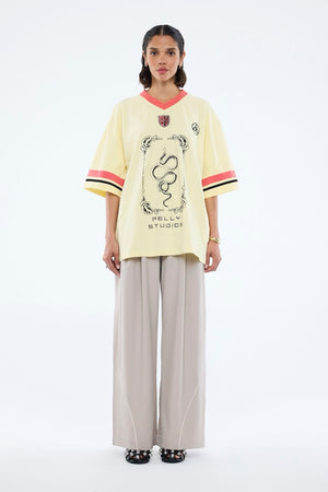 Ena Pelly Snake Jersey Tee | Panna Cotta
