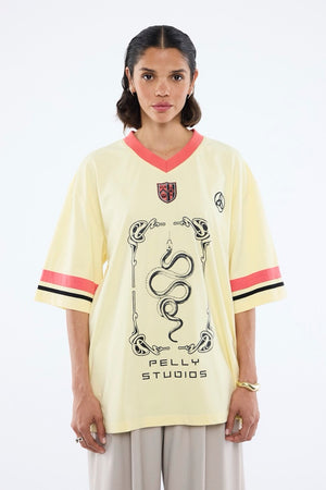 Ena Pelly Snake Jersey Tee | Panna Cotta