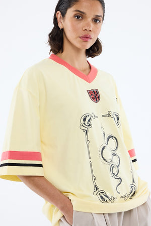 Ena Pelly Snake Jersey Tee | Panna Cotta