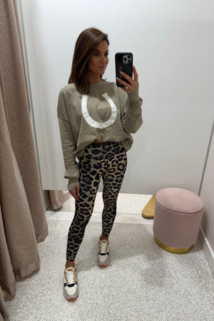 The Laundry Room Horse Shoe Sweat | Camel