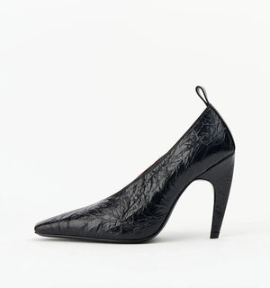 Alias Mae Floyd Heel | Black Crinkle Leather