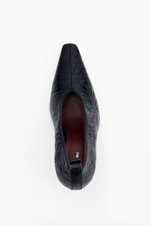 Alias Mae Floyd Heel | Black Crinkle Leather