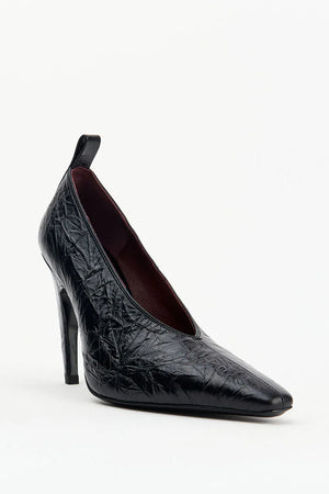 Alias Mae Floyd Heel | Black Crinkle Leather