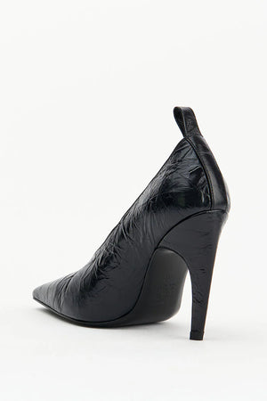 Alias Mae Floyd Heel | Black Crinkle Leather