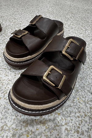 Billini Alder Platform Slide | Chocolate