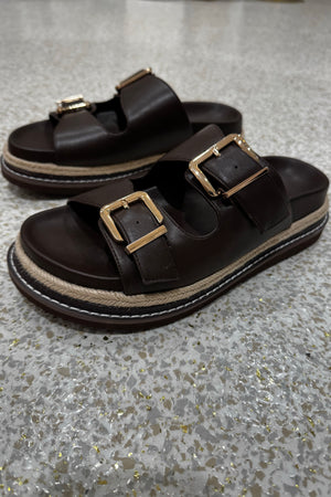 Billini Alder Platform Slide | Chocolate