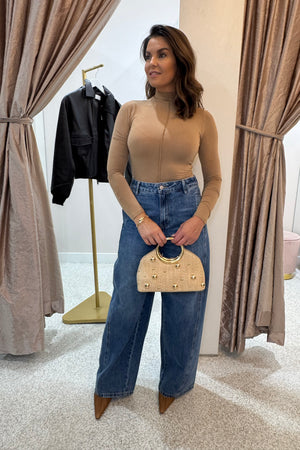 Bayse Brand Anisa Turtle Neck Long Sleeve Top | Walnut