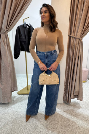 Bayse Brand Anisa Turtle Neck Long Sleeve Top | Walnut