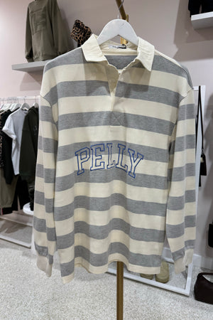 Ena Pelly Mel Panelled Polo Top | Vintage White