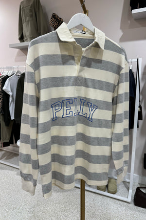 Ena Pelly Mel Panelled Polo Top | Vintage White