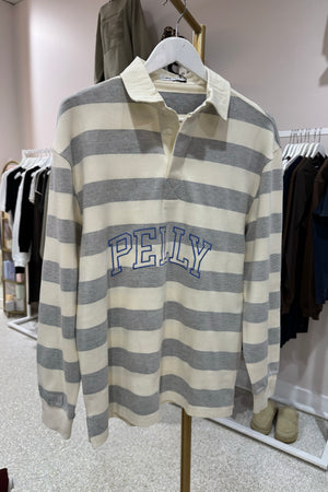 Ena Pelly Mel Panelled Polo Top | Vintage White