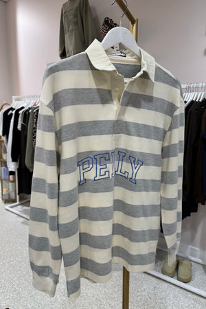 Ena Pelly Mel Panelled Polo Top | Vintage White