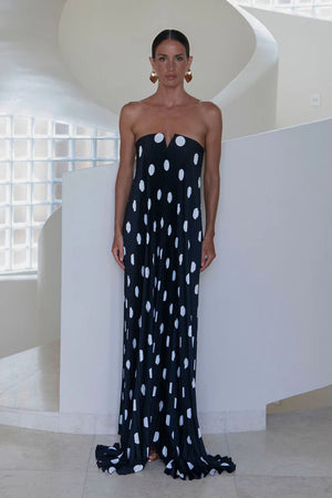 L'idee Black Tie Gown | Polka Noir