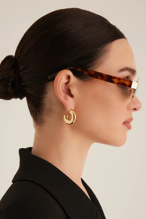 Banbe The Addison | Gold Havana Tort Green