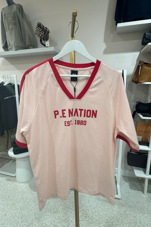 P.E Nation Spin Out Base Ball Tee | Soft Pink
