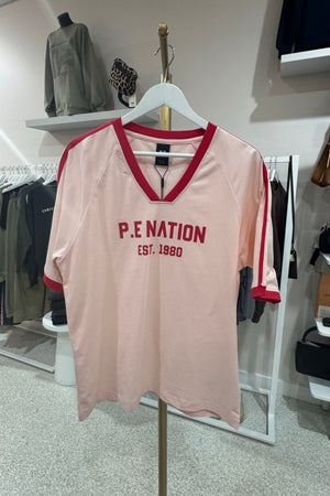 P.E Nation Spin Out Base Ball Tee | Soft Pink