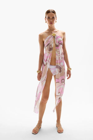 Cin Cin Coral Orchid Drape Top | Antibes