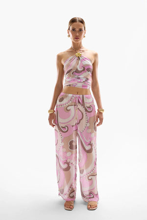 Cin Cin Coral Orchid Drape Top | Antibes