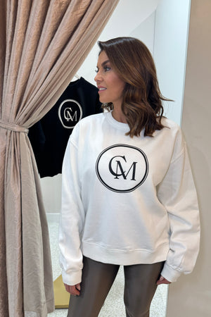 C&M Camilla & Marc Bonnie Large Graphic Sweater | Soft White / Black