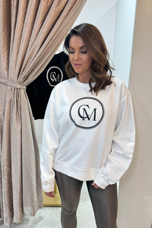 C&M Camilla & Marc Bonnie Large Graphic Sweater | Soft White / Black