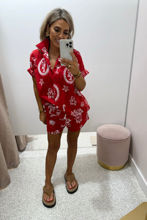 Chosen By Fifi & Annie The Christmas Morning Short Set | Red