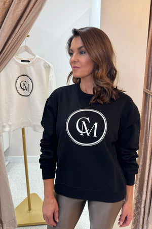 C&M Camilla & Marc Bonnie Large Graphic Sweater | Black / Soft White